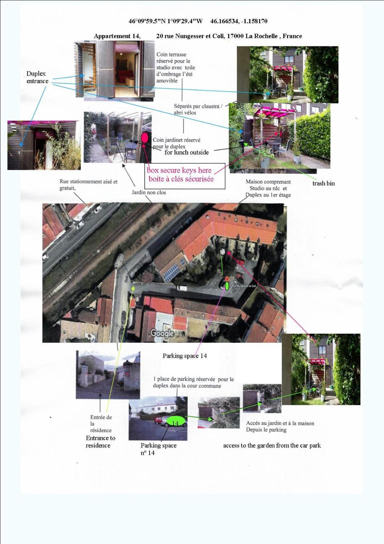 Duplex14H 1Er Etage Jardinet 1 Parking Ou Studio14B Rdc Terrasse Sans Parking La Rochelle  Eksteriør bilde
